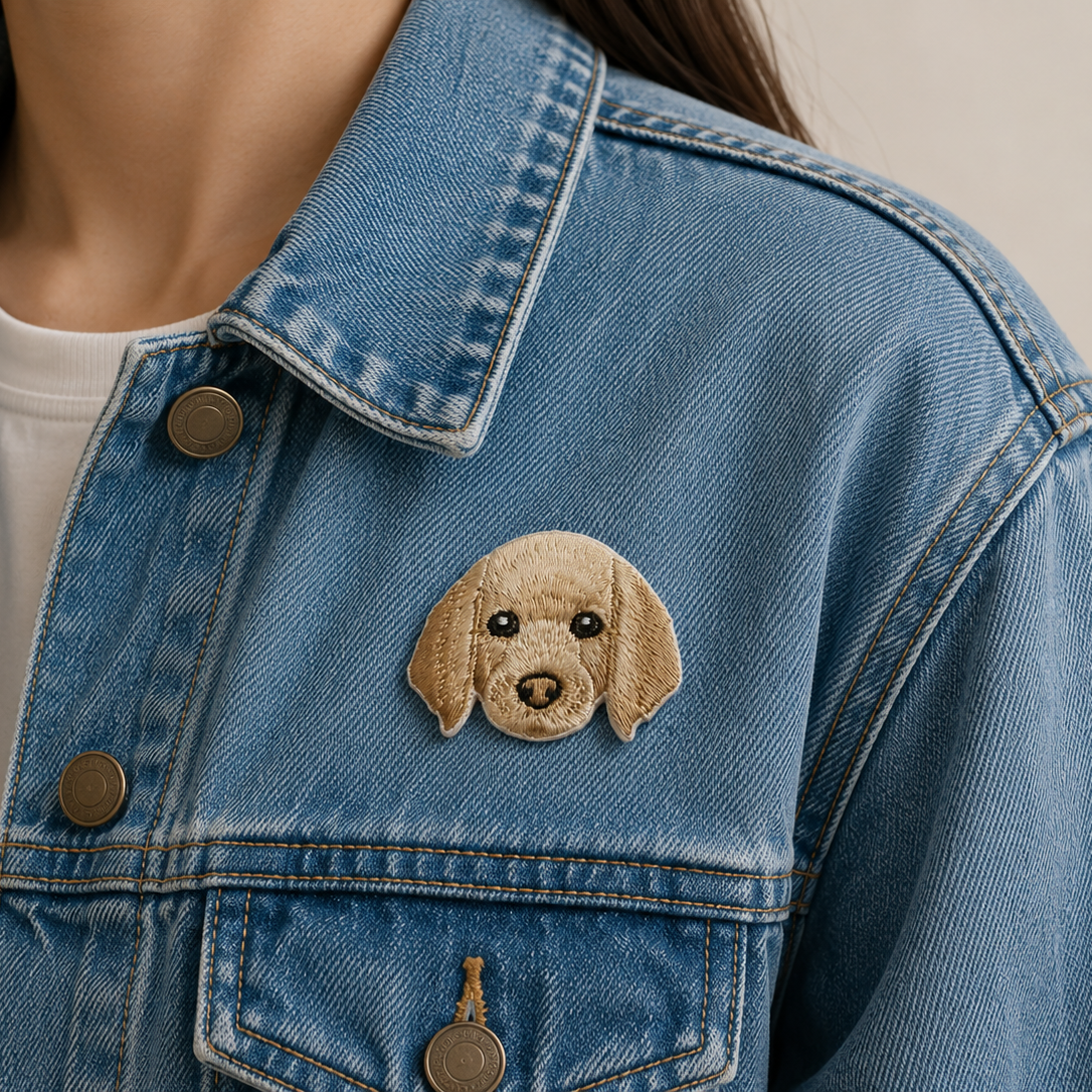 Golden Retriever Dog Embroidered Iron-On Patch
