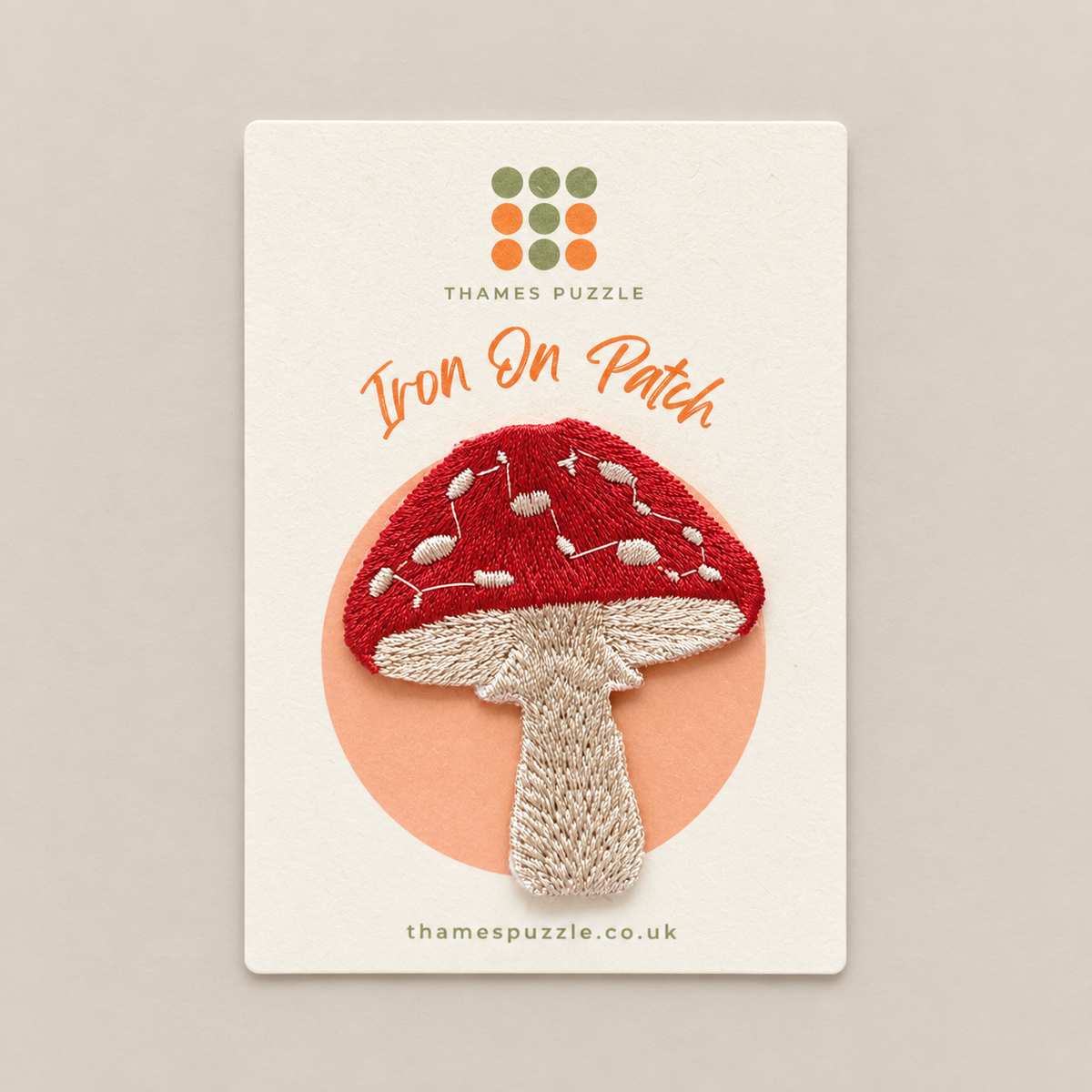 Classic Red Spotted Mushroom Embroidered Iron-On Patch