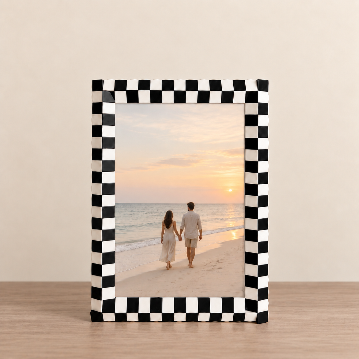 Black & White Racing Mosaic Picture Frame Building Kit