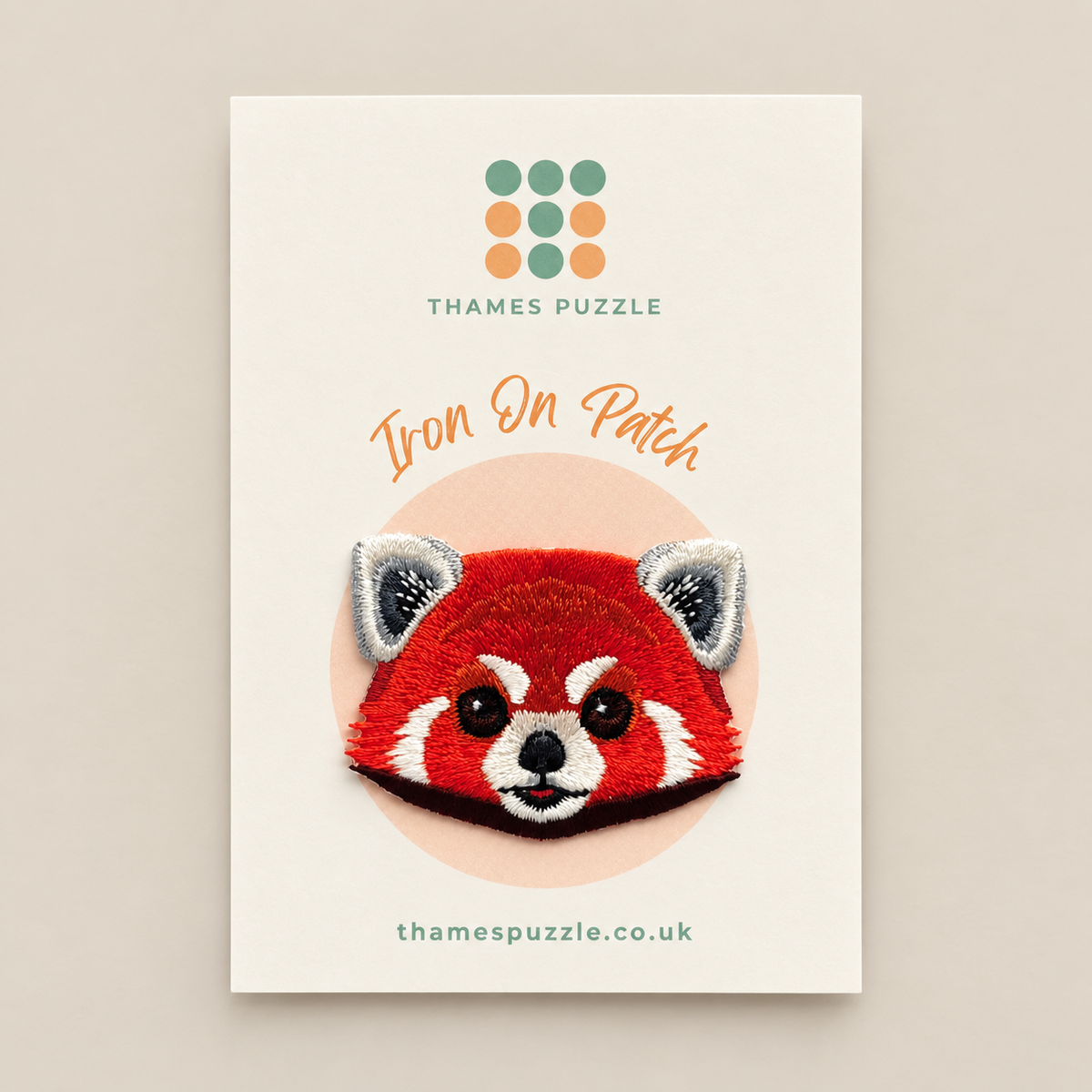 Red Panda Embroidered Iron-On Patch