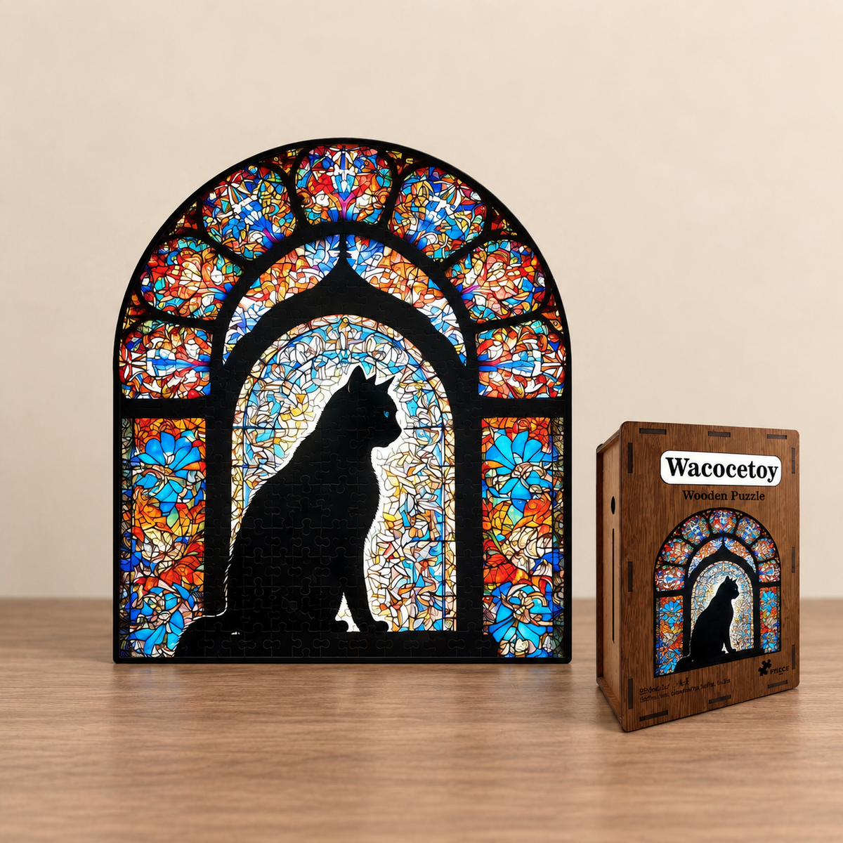 Moonlit Cat Wooden Jigsaw Puzzle