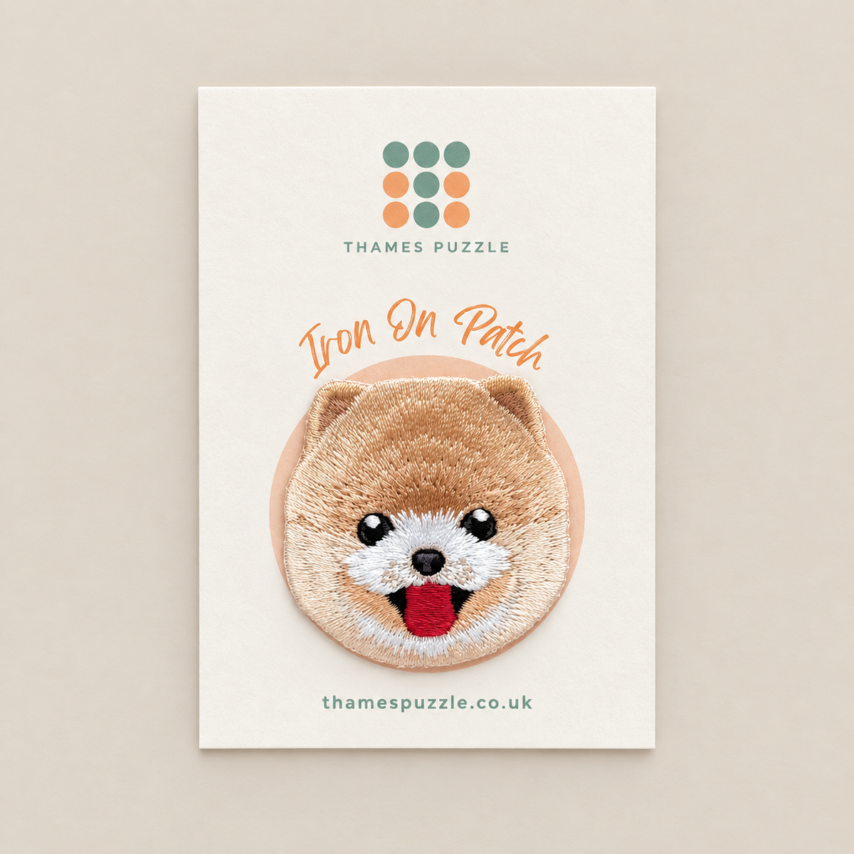 Pomeranian Dog Embroidered Iron-On Patch