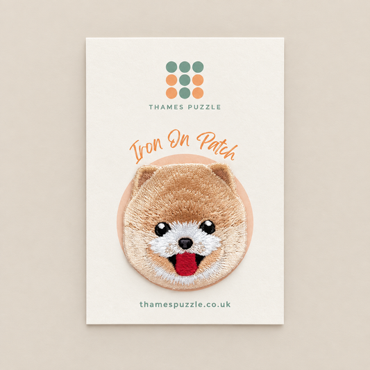 Pomeranian Dog Embroidered Iron-On Patch