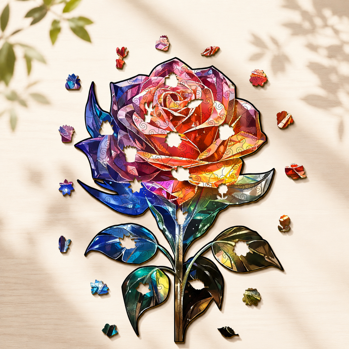 Galaxy Rose Wooden Jigsaw Puzzle