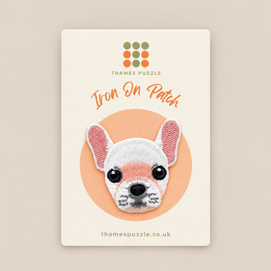 French Bull Dog Embroidered Iron-On Patch