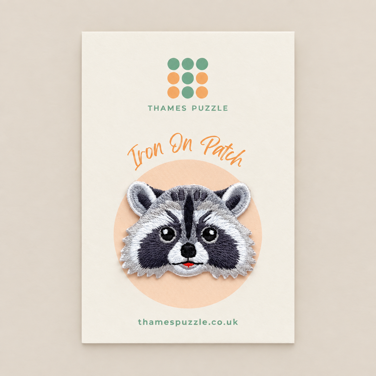 Raccoon Embroidered Iron-On Patch