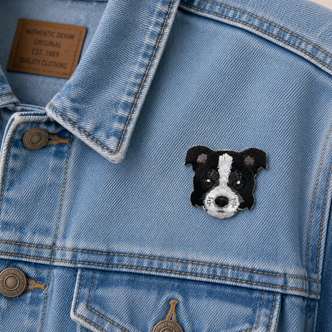 Border Collie Dog Embroidered Iron-On Patch