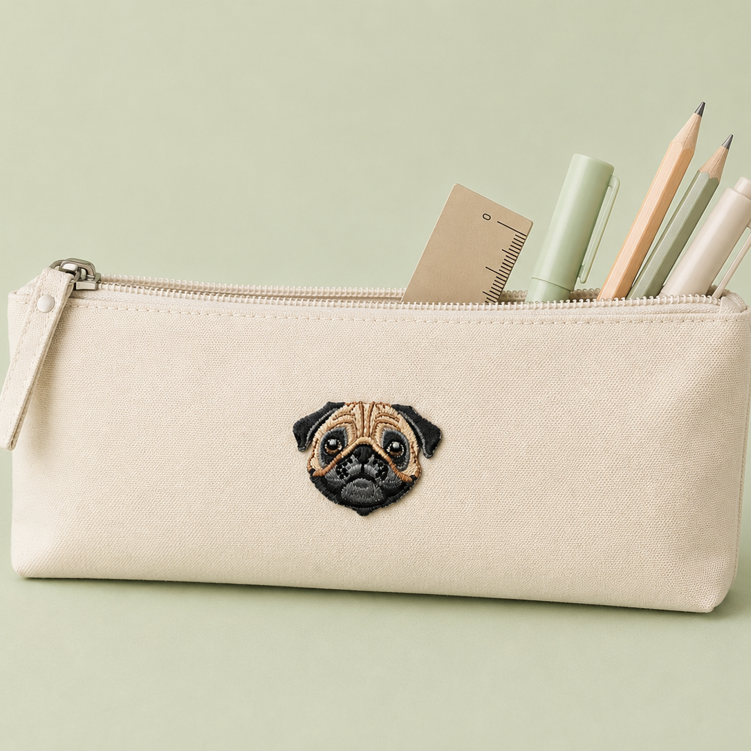 Pug Dog Embroidered Iron-On Patch