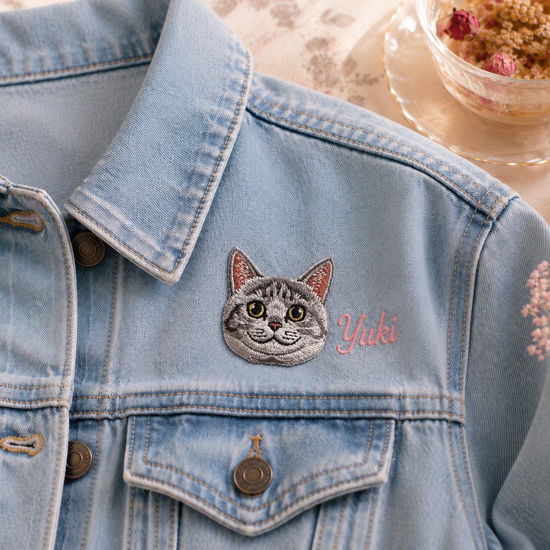 American Shorthair Cat Embroidered Iron-On Patch