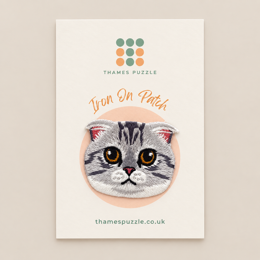 Scottish Fold Ear Cat Embroidered Iron-On Patch