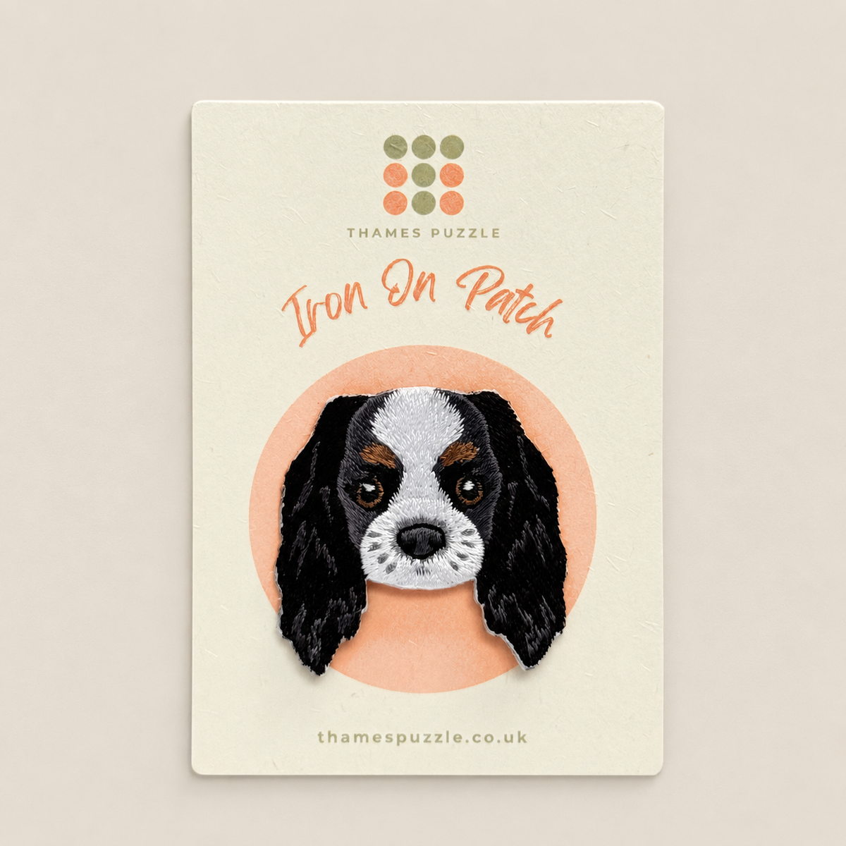 Cavalier King Charles Spaniel Dog Embroidered Iron-On Patch
