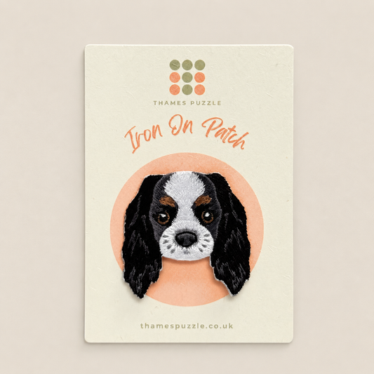 Cavalier King Charles Spaniel Dog Embroidered Iron-On Patch