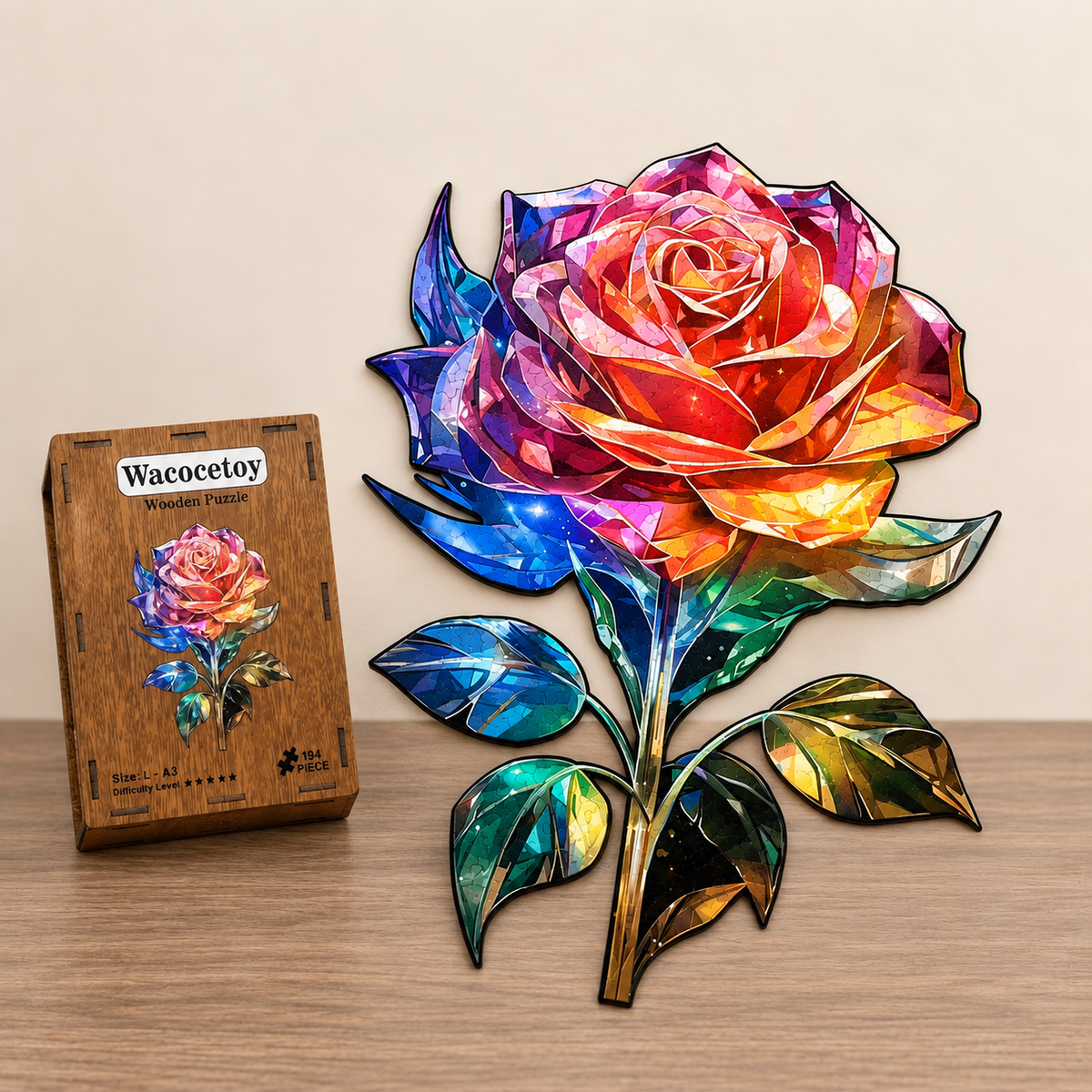 Galaxy Rose Wooden Jigsaw Puzzle