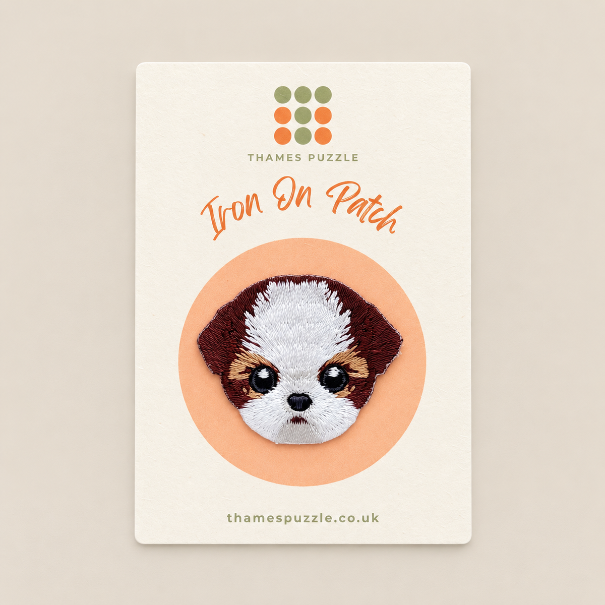 Shih Tzu Dog Embroidered Iron-On Patch