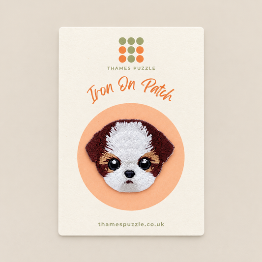Shih Tzu Dog Embroidered Iron-On Patch