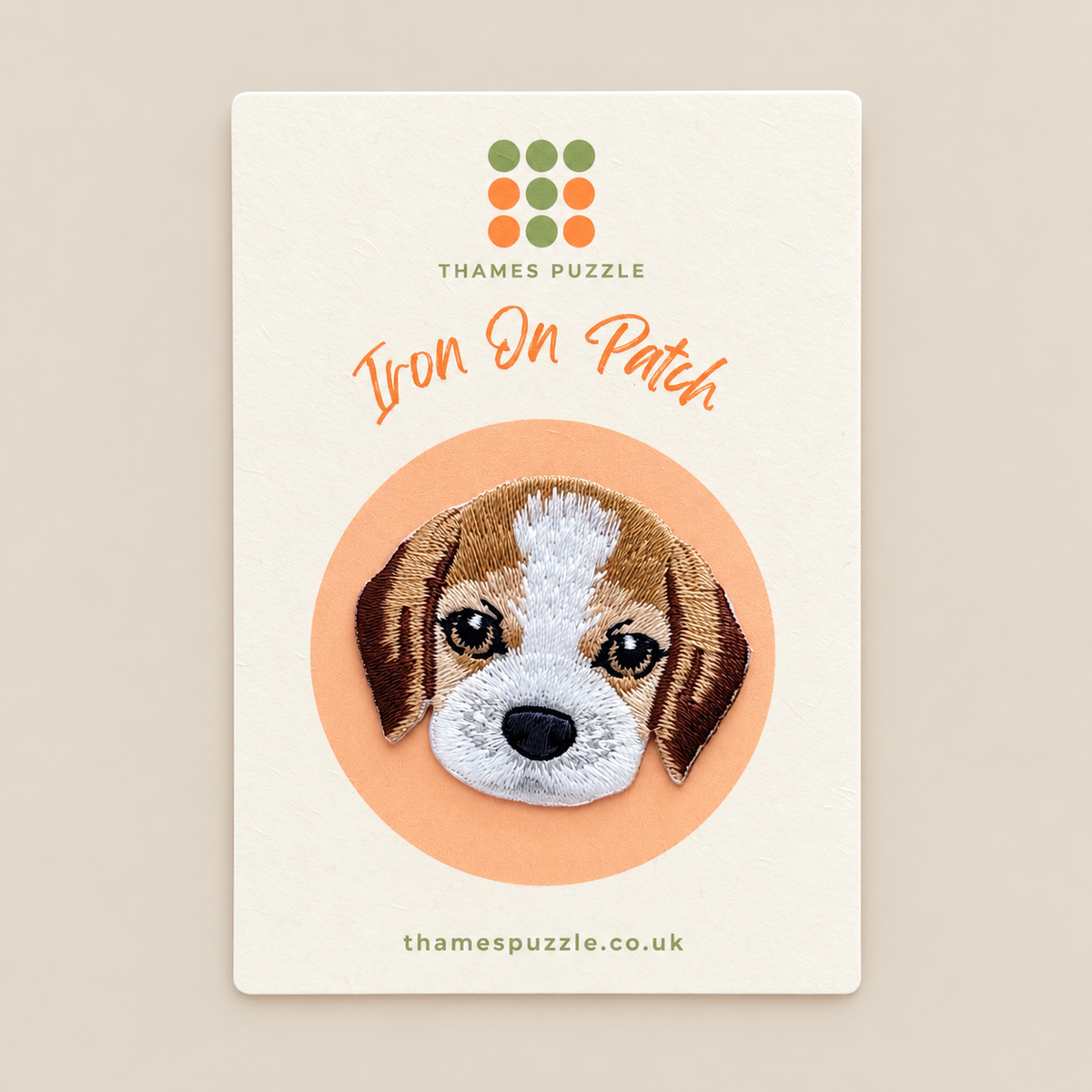 Beagle Dog Embroidered Iron-On Patch