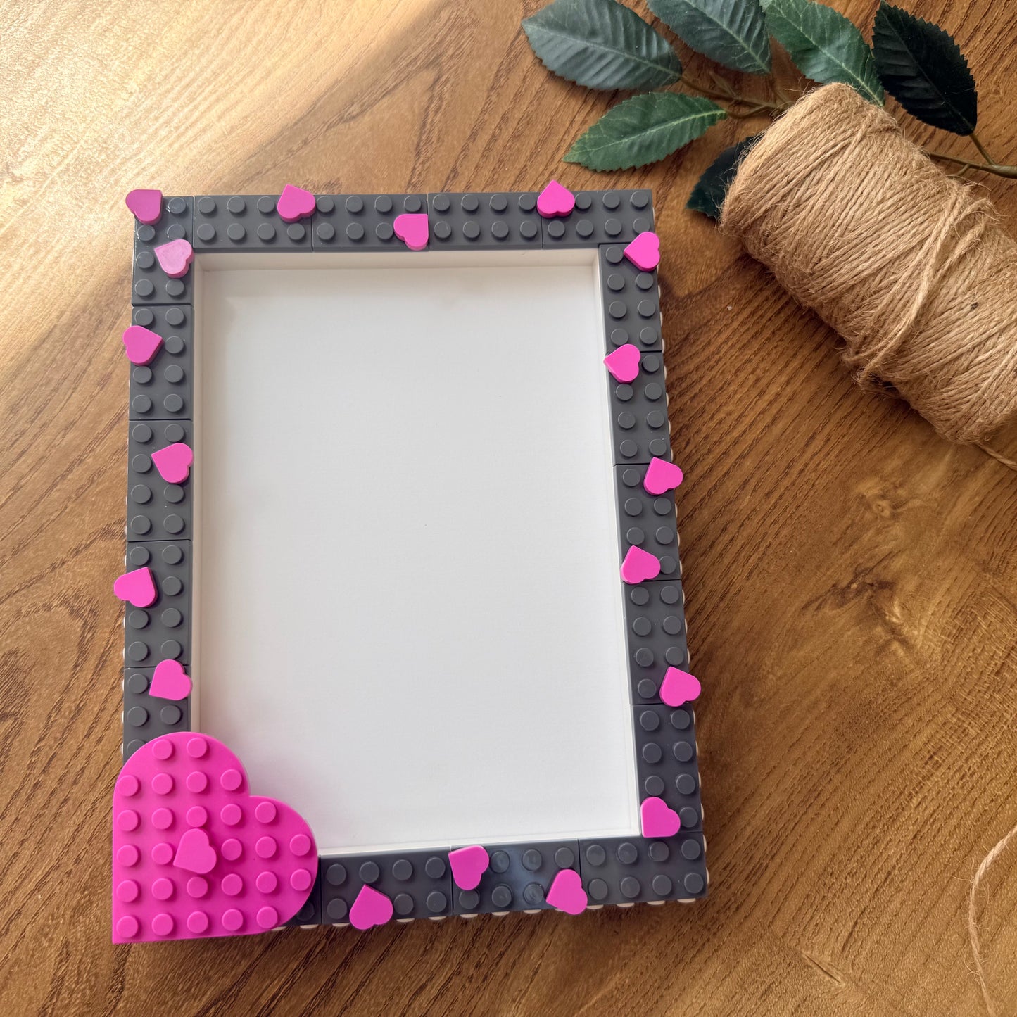 Grey & Pink Heart Picture Frame Building Kit